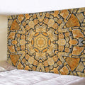 Bohemian brick wall texture mandala tapestry for bedroom decor