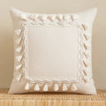 Bohemian cream geometric tassel cushion covers living room decor