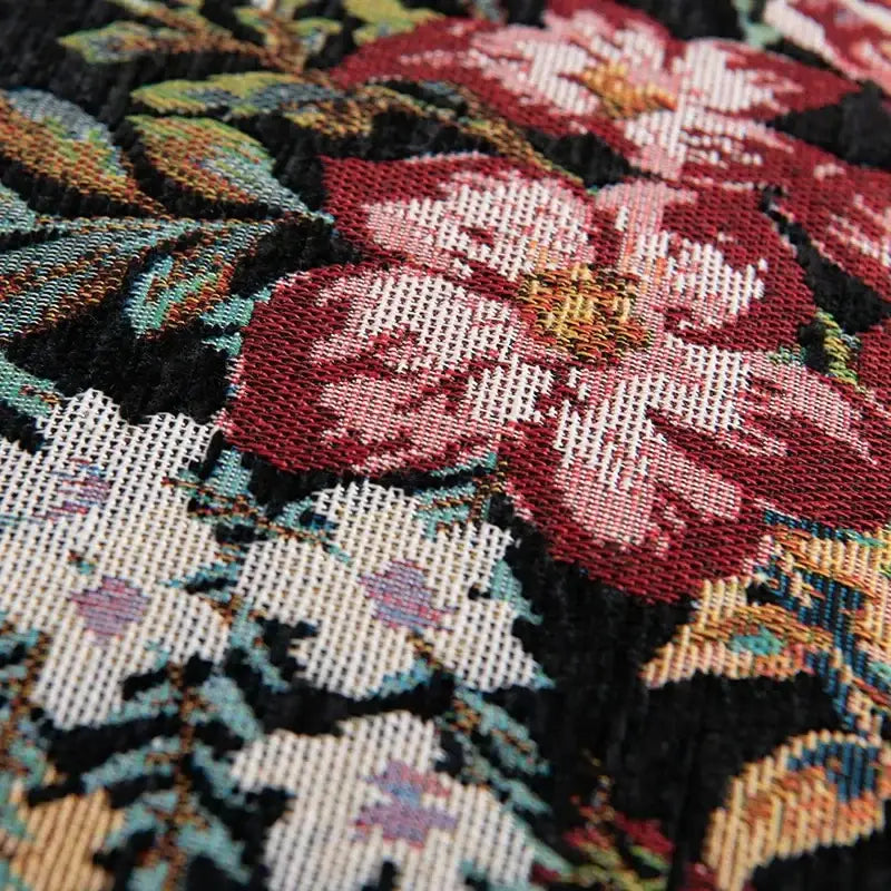 Bohemian flower cushion cover black floral living room pillow case