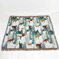 Bohemian jacquard sofa blanket pastoral autumn scene living room