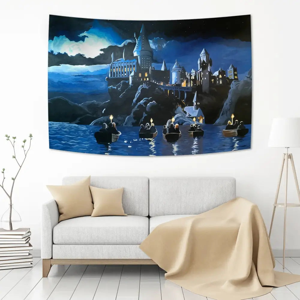 Bohemian red & blue hogwarts art tapestry bedroom wall decor