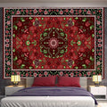 Bohemian red & gold indian mandala tapestry bedroom wall decor