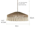 Bohemian tassel chandelier natural woven bedroom pendant light