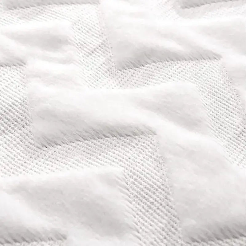 Boho chic white faux fur chevron pillow cover bedroom decor