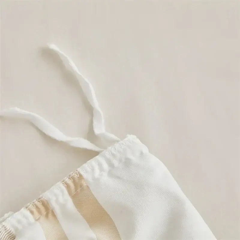 Boho cream & beige striped duvet set bedroom pom pom bedding