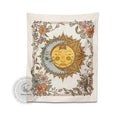 Boho cream celestial sun floral wall tapestry bedroom decor