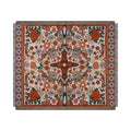 Boho floral sofa throw blanket – living room woven decor