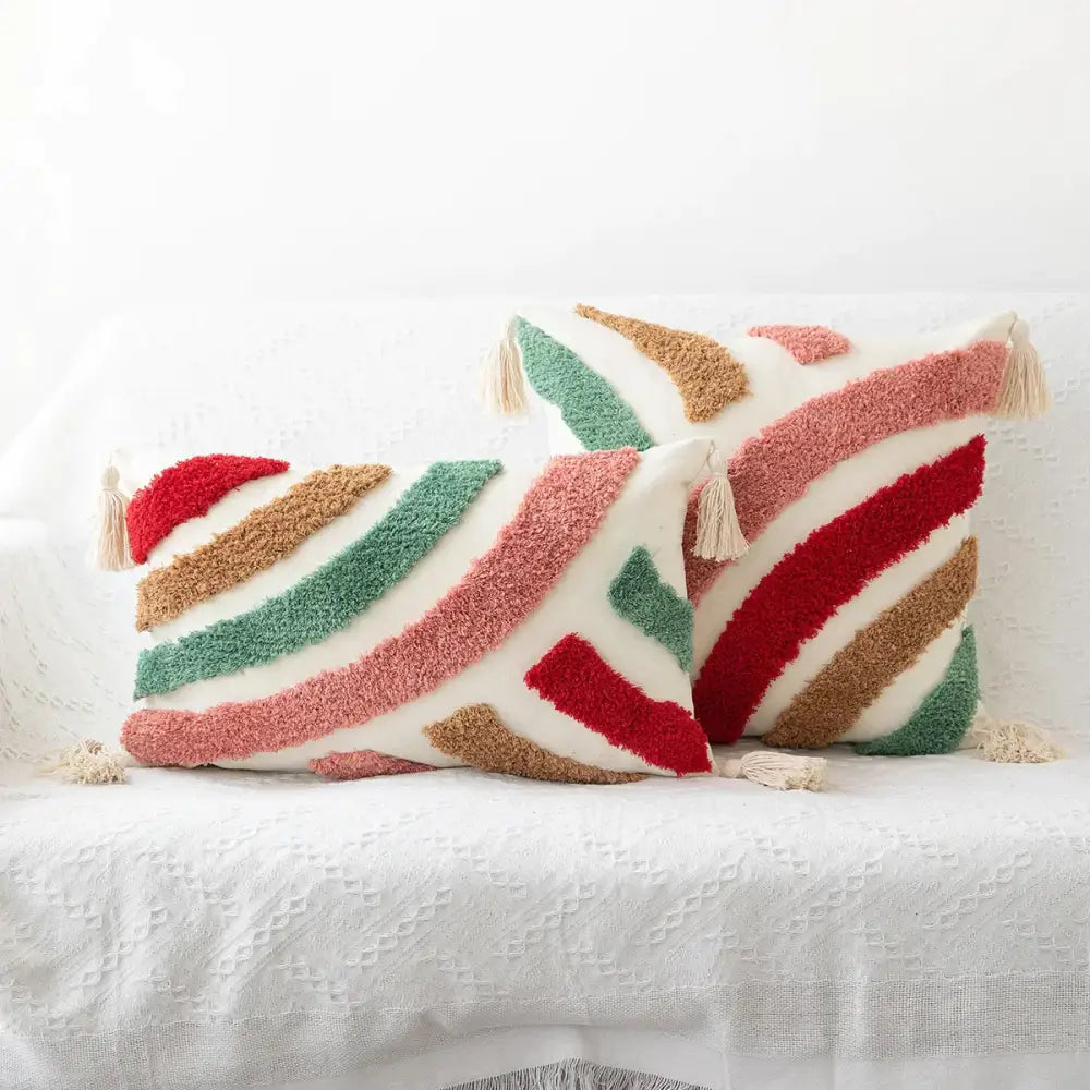 Boho geometric tufted cushion cover living room textured pillow case