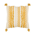 Boho jacquard cushion cover navy blue & mustard yellow living room