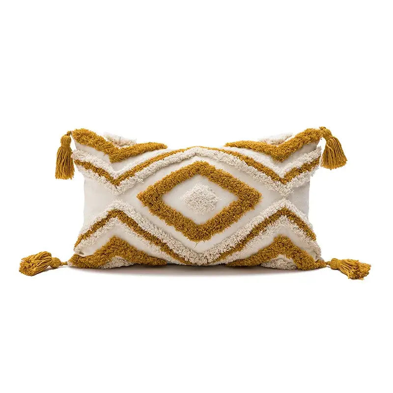 Boho loop tufted geometric pillow cover bedroom tassel cushion