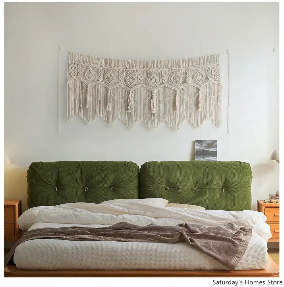 Boho macrame door curtain cream cotton tapestry bedroom decor