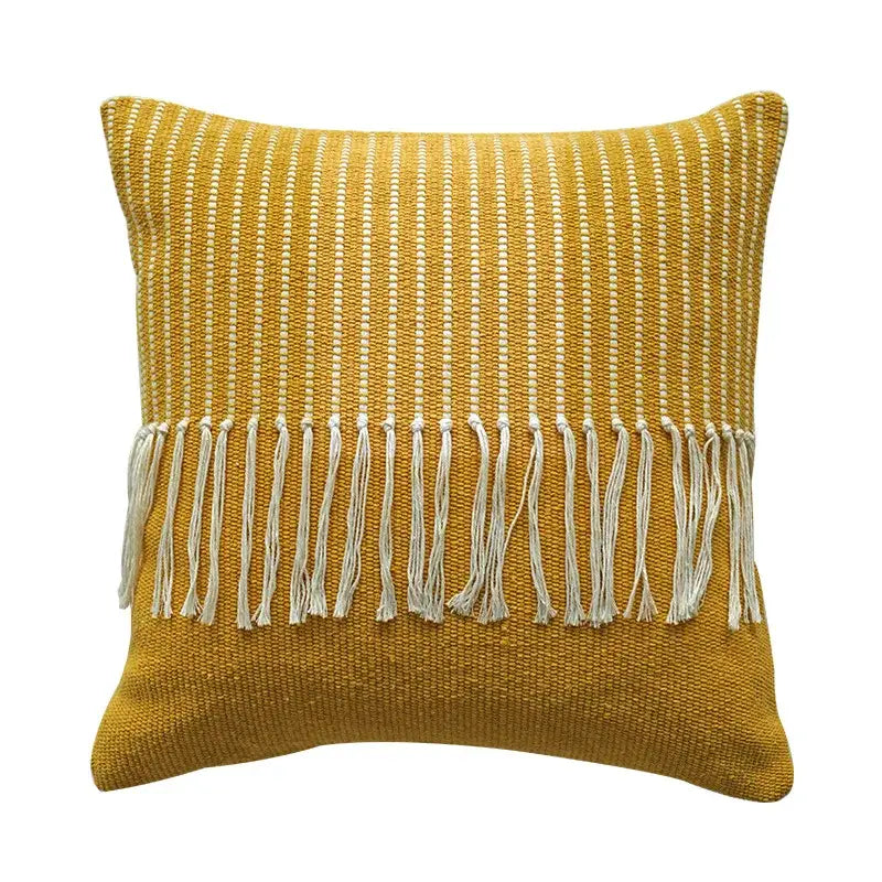 Boho moroccan fringed pillowcase set earthy tones living room decor
