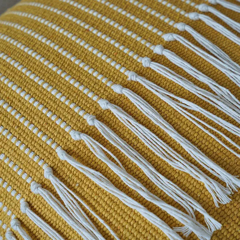 Boho moroccan fringed pillowcase set earthy tones living room decor