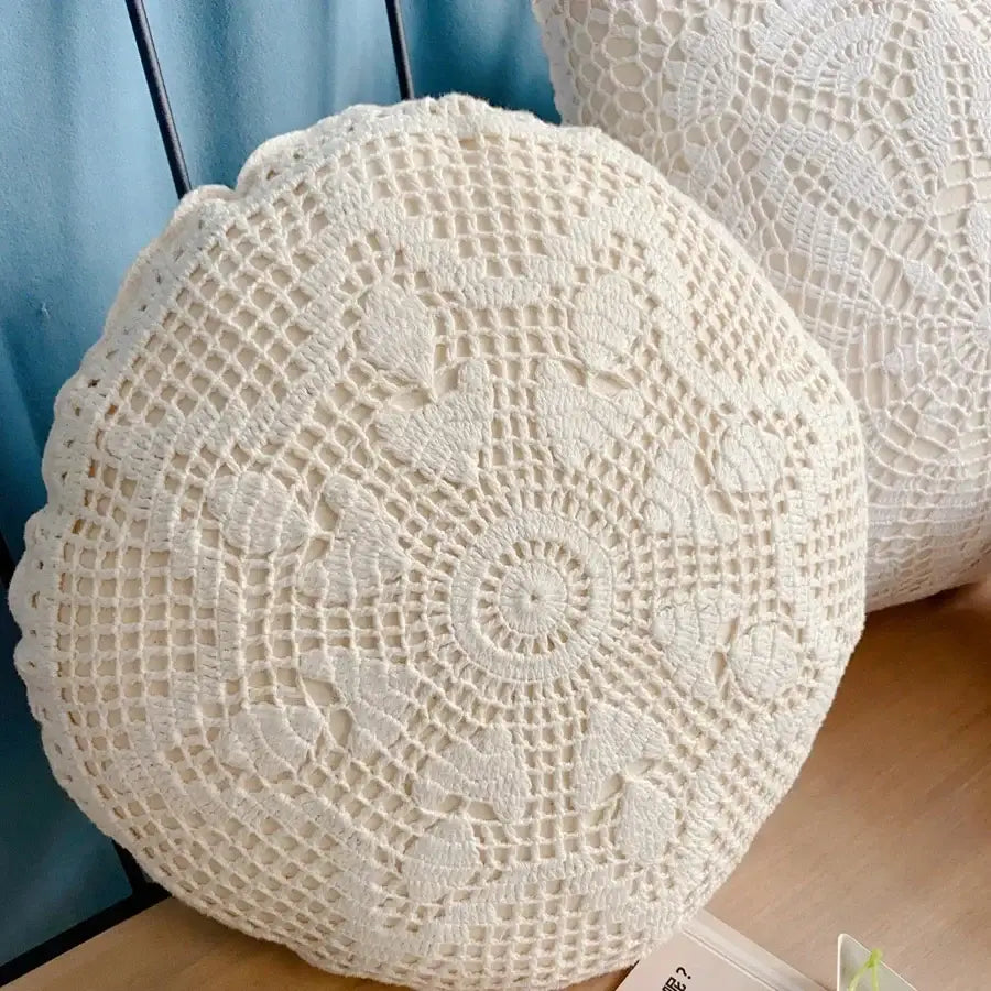 Boho off-white crochet cushion cover living room woven pillow case