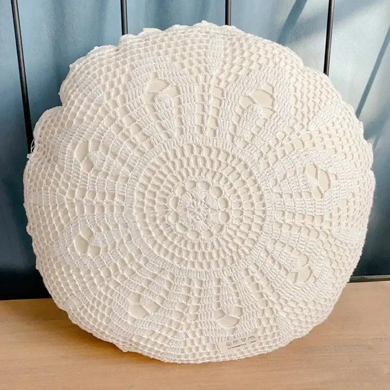 Boho off-white crochet cushion cover living room woven pillow case