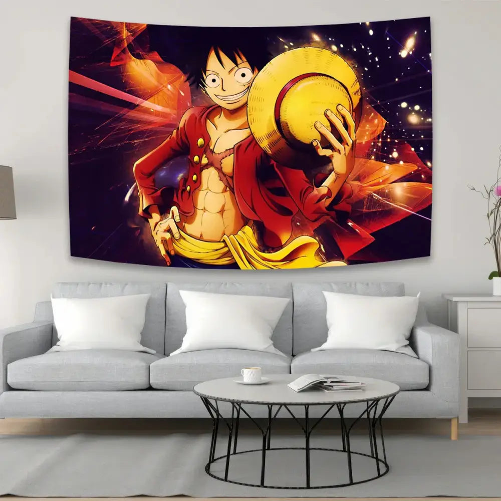 Boho red & white one piece character canvas tapestry bedroom decor