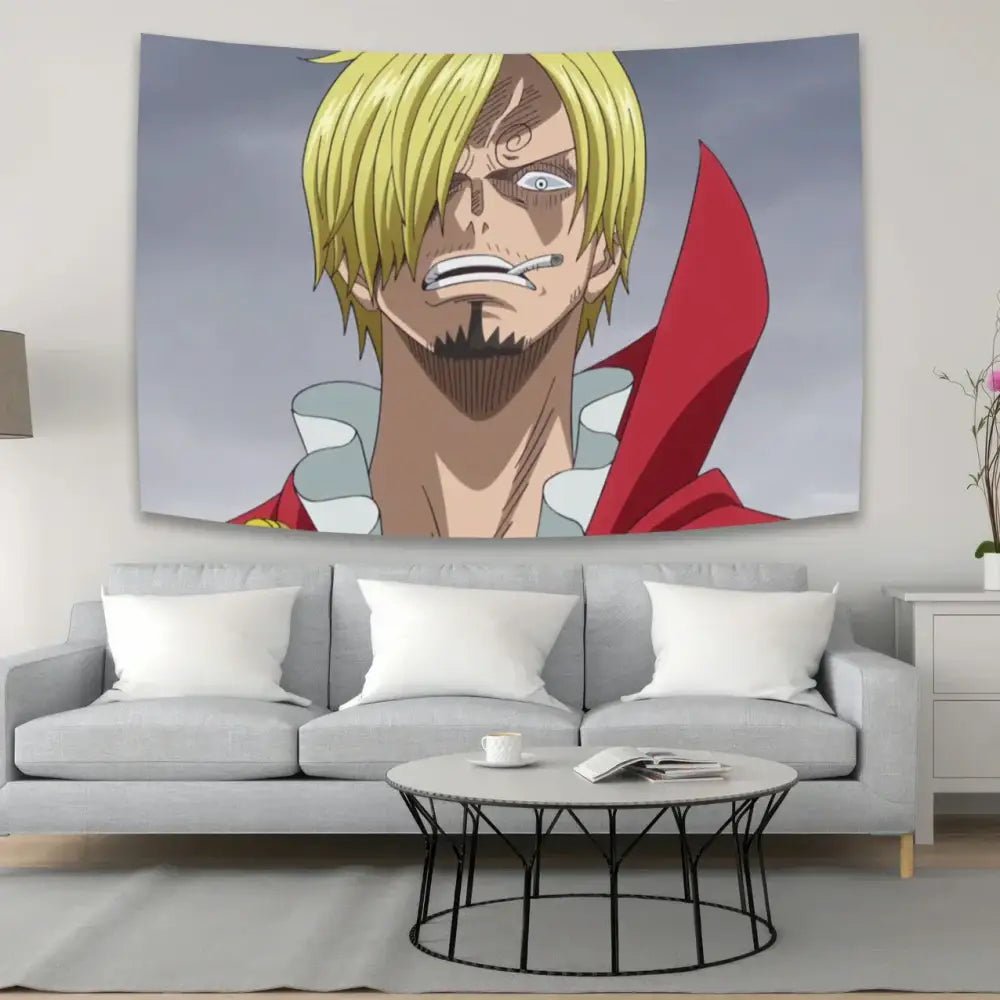 Boho red & white one piece character canvas tapestry bedroom decor