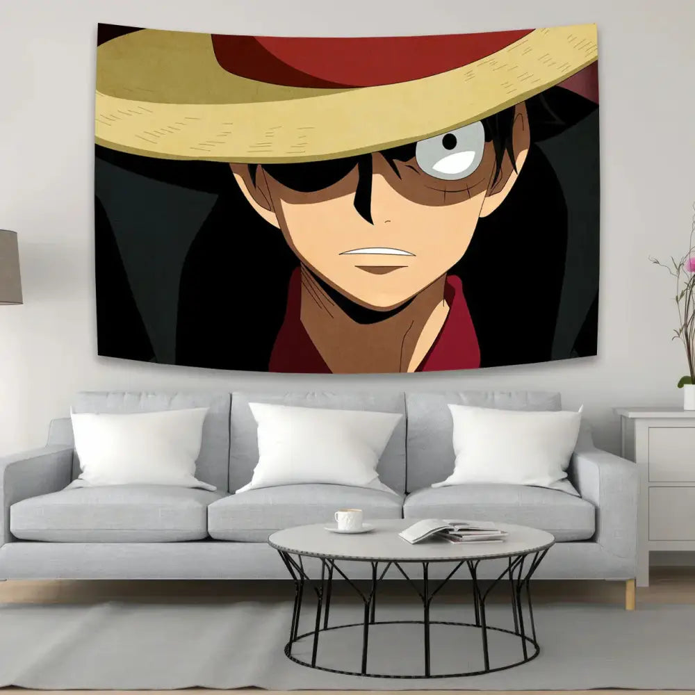 Boho red & white one piece character canvas tapestry bedroom decor