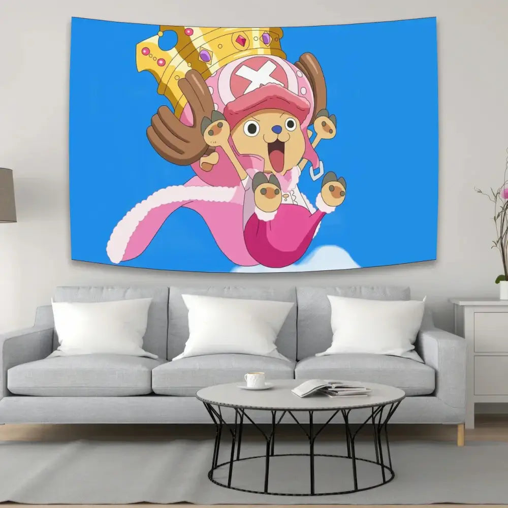Boho red & white one piece character canvas tapestry bedroom decor