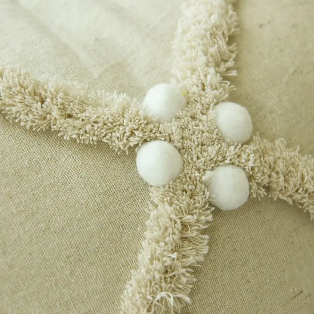 Boho style ivory pom pom cushion cover living room decor