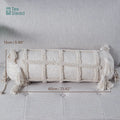 Boho tufted tassel lumbar pillow cream textured bedroom decor