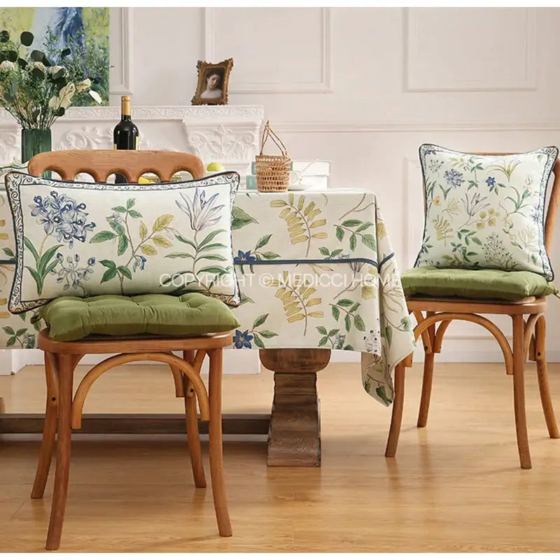 Botanical leaf watercolor linen lumbar pillowcase bedroom decor