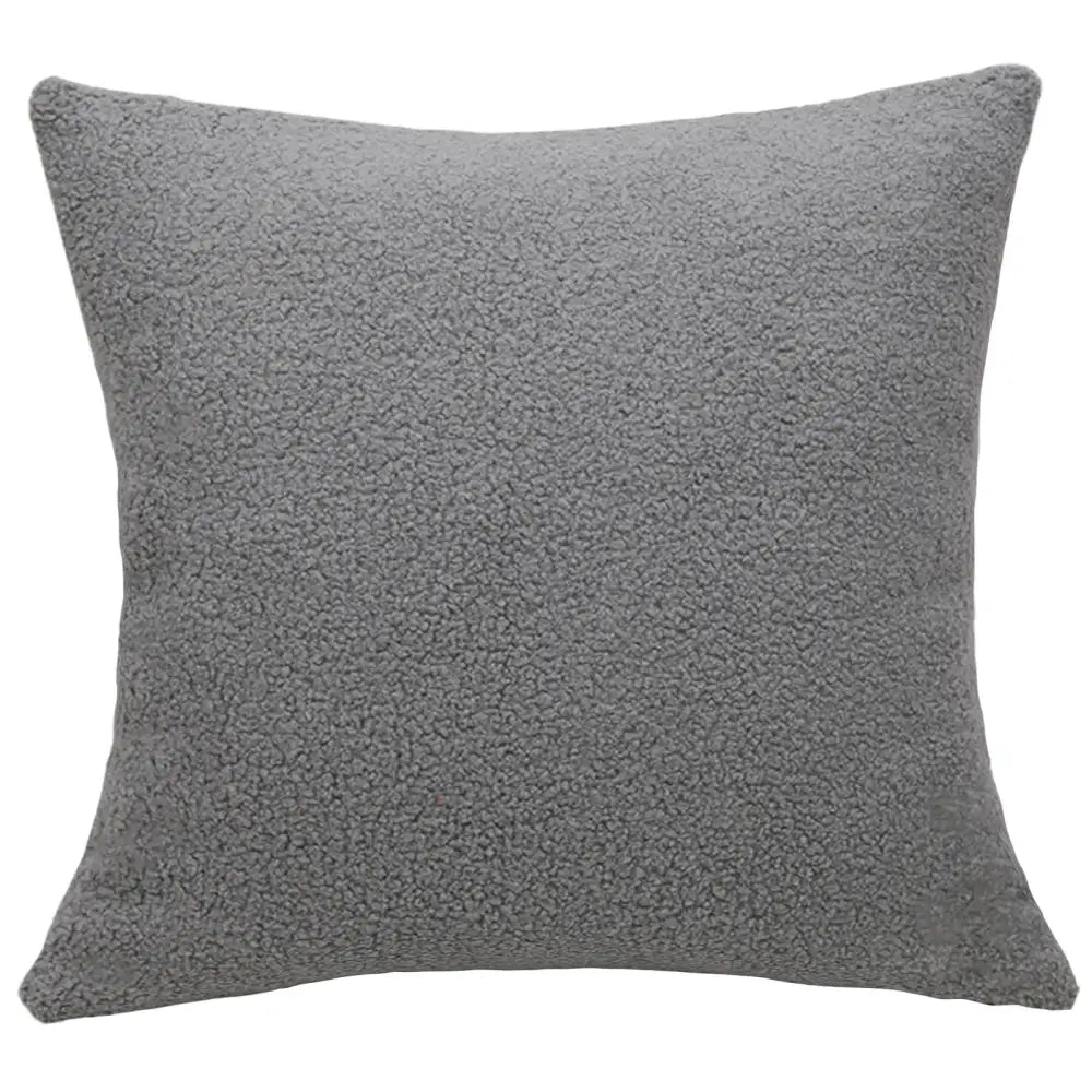 Boucle teddy rust slate and cream throw pillows living room set