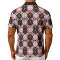 Munsieur All-Over Print Button Up Tee with Bold Pattern