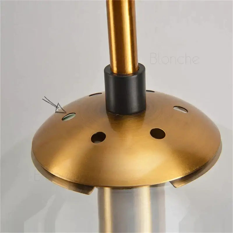 Brass amber glass ball wall light for bedroom and living room