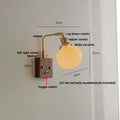 Brass and walnut ceramic led wall light bedroom sconce