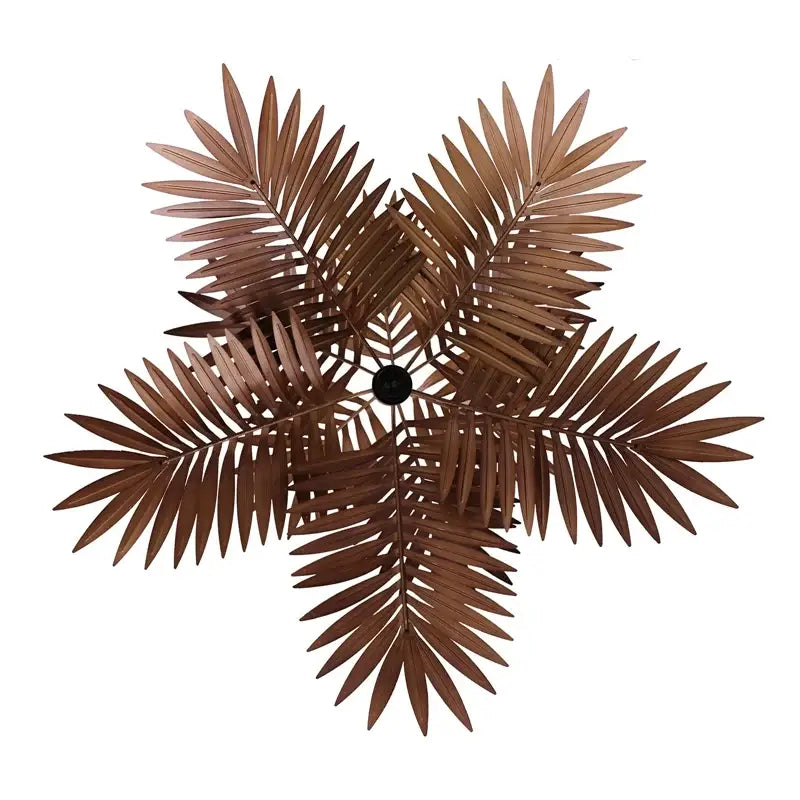 Brass boho coconut leaf chandelier dining room brass finish light