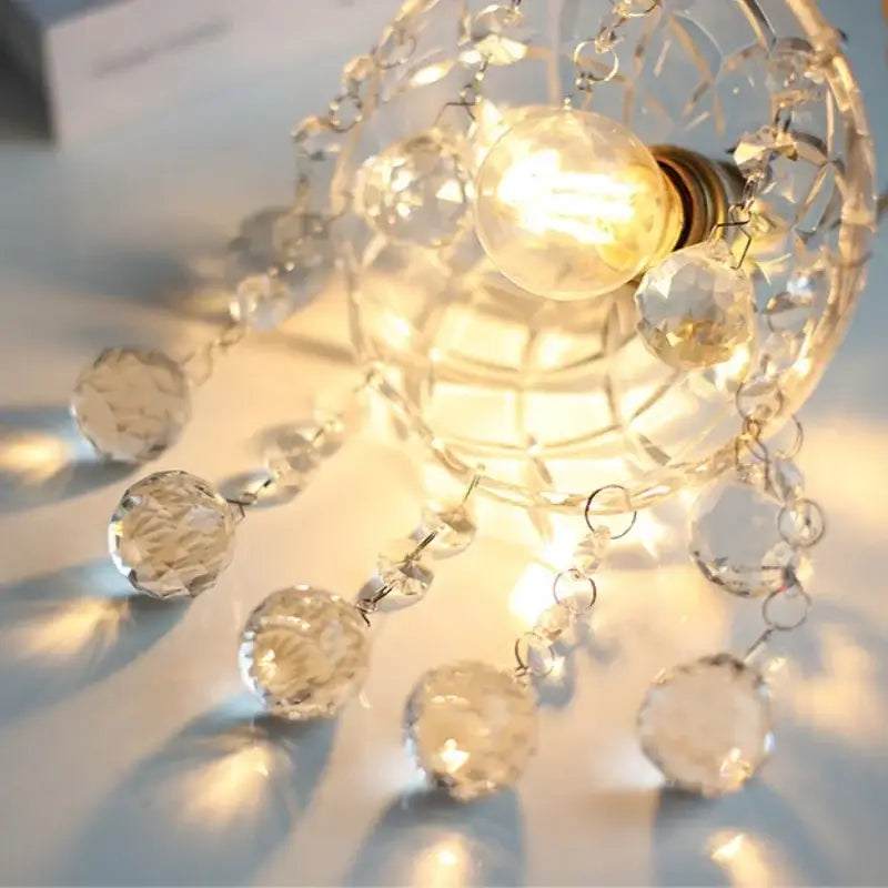 Brass crystal clear glass led pendant lights dining room decorbites