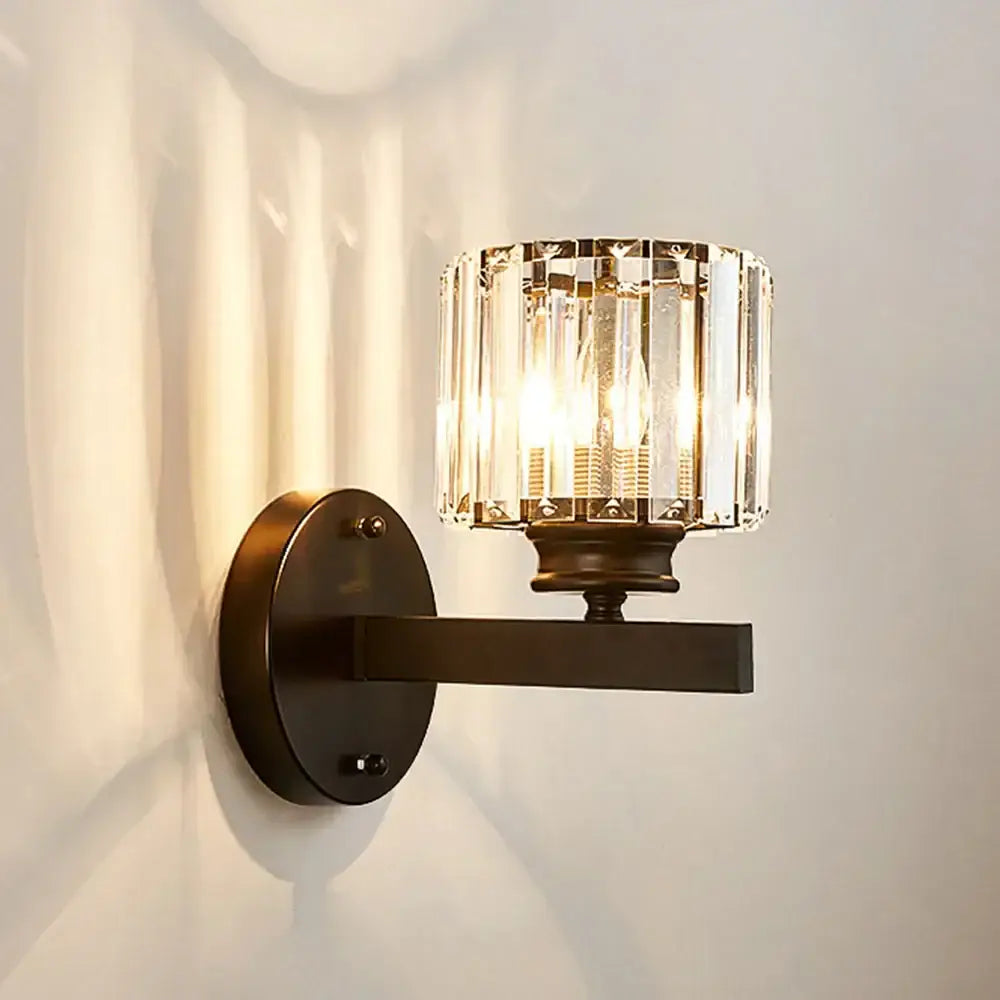 Brass brass crystal glass wall sconce bedroom lighting