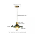 Brass glass lotus leaf pendant lamp dining room set