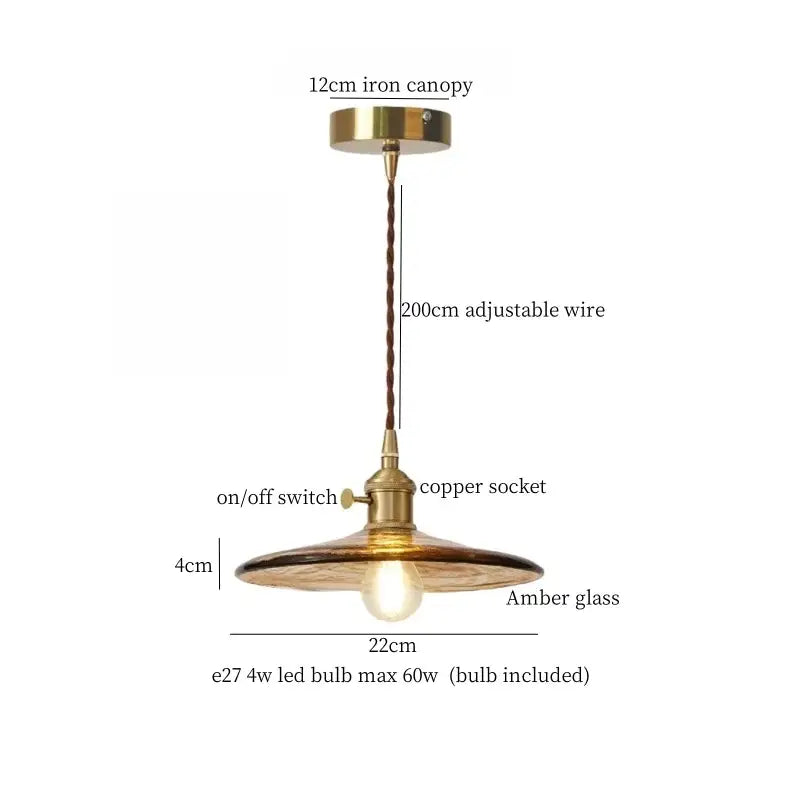 Brass glass lotus leaf pendant lamp dining room set