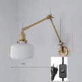 Brass ribbed glass ceramic copper led wall lamp bedroom sconce