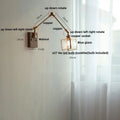 Brass walnut led wall lamp rotatable glass hallway light