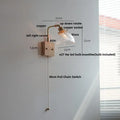 Brass walnut wood wall sconce bedroom flower glass light