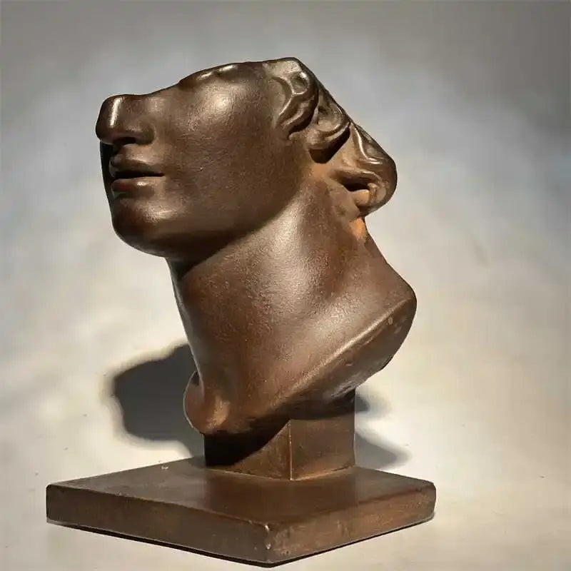 Bronze abstract human face sculpture living room art decor