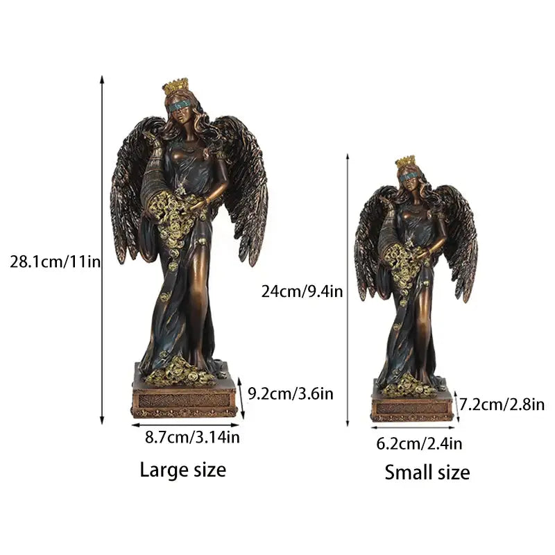 Bronze goddess fortune figurine office wealth sculpture decor