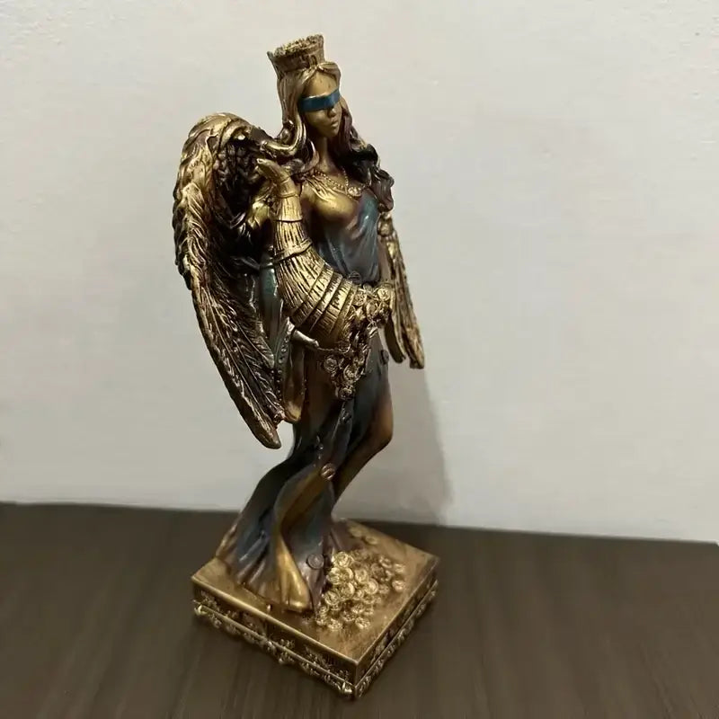 Bronze goddess fortune figurine office wealth sculpture decor