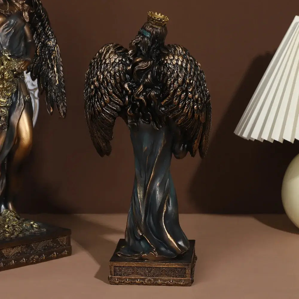 Bronze goddess fortune figurine office wealth sculpture decor