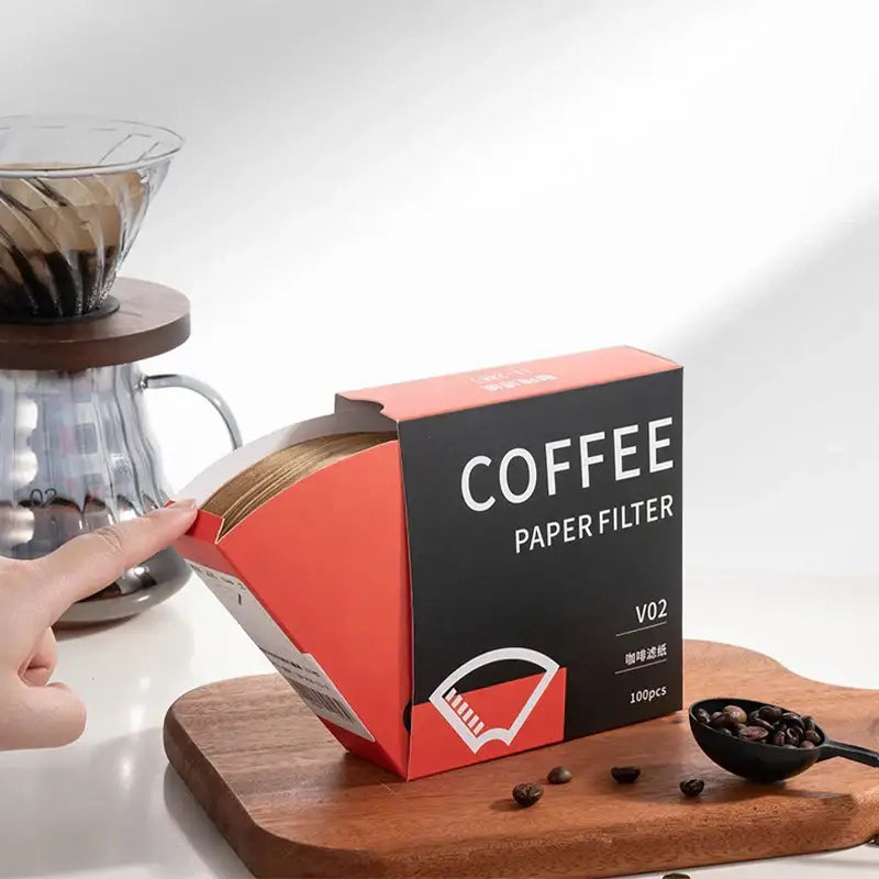 Brown filter paper coffee cone – kitchen brewing accessory