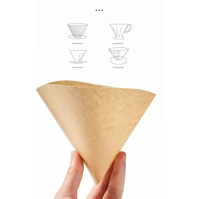 Brown filter paper coffee cone – kitchen brewing accessory