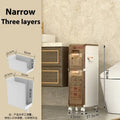 Brown & white multi-layer crevice storage rack bathroom organizer