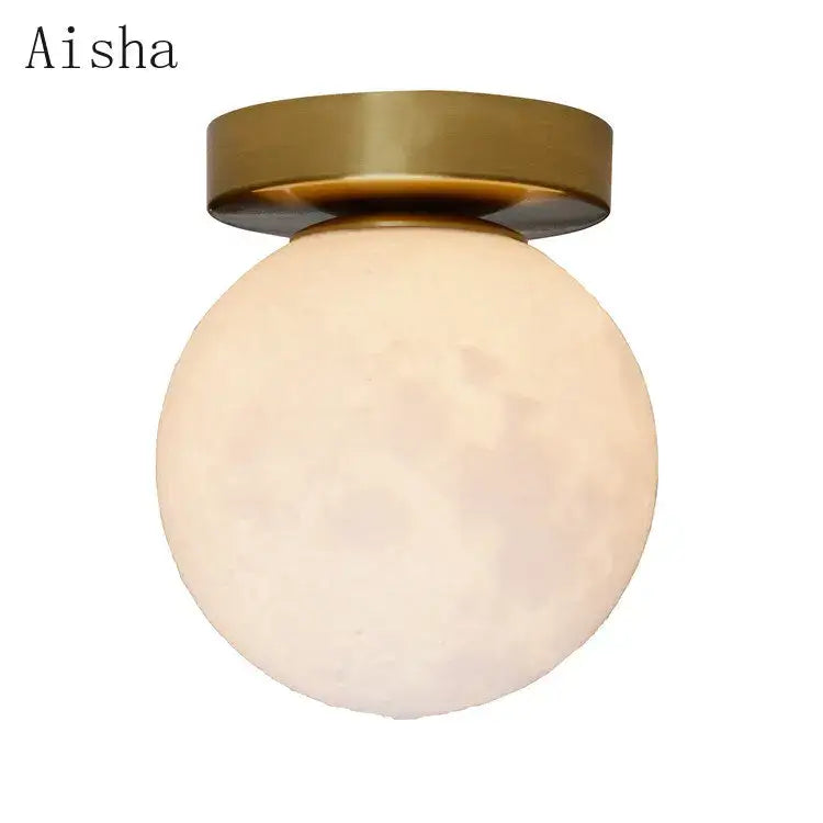 Brushed brass decorbites circular planet wall lamp bedroom globe light