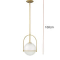 Brushed brass glass ball ceiling light for living room