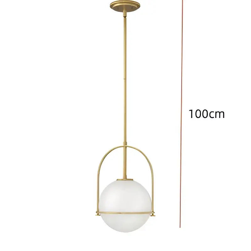 Brushed brass glass ball ceiling light for living room