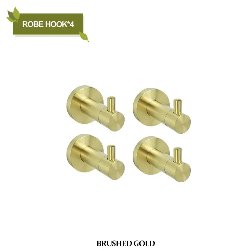 Brushed gold bathroom pendant set with towel bar and paper holder