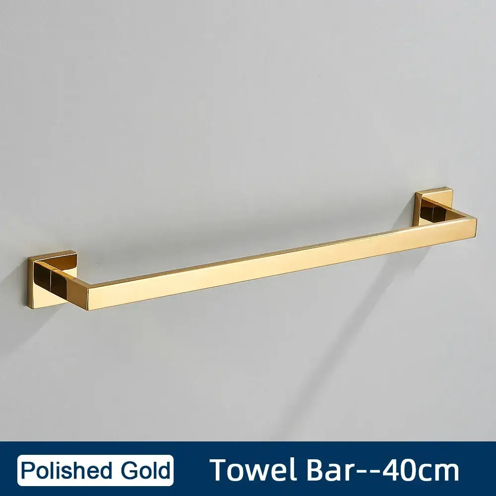 Brushed gold stainless steel bathroom accessories set